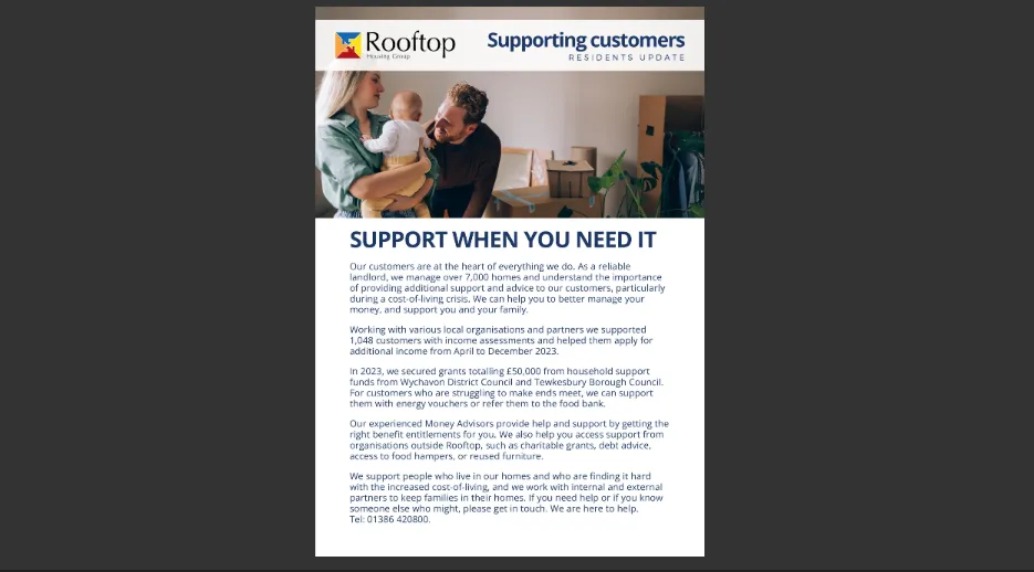Residents Update - Supporting customers